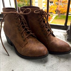 BC VEGAN leather brown boots booties shoes heel